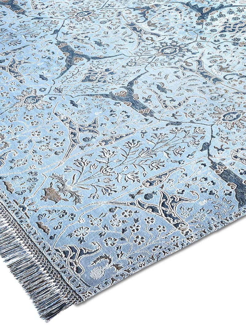 Tapete Luxuoso Teheran Blue Feito à Mão | Tamanho: 183 × 274 cm