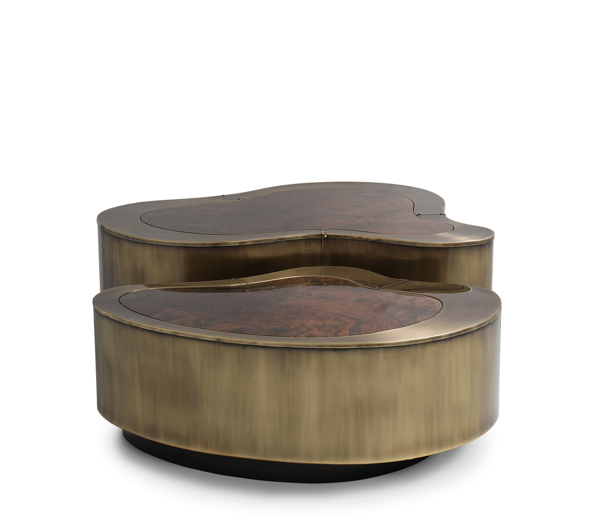 Conjunto de Mesas de Centro Crest Pátina e Nogueira