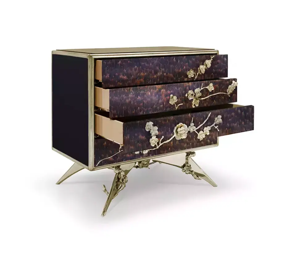 Mesa de Cabeceira Mirage Pluma Roxa