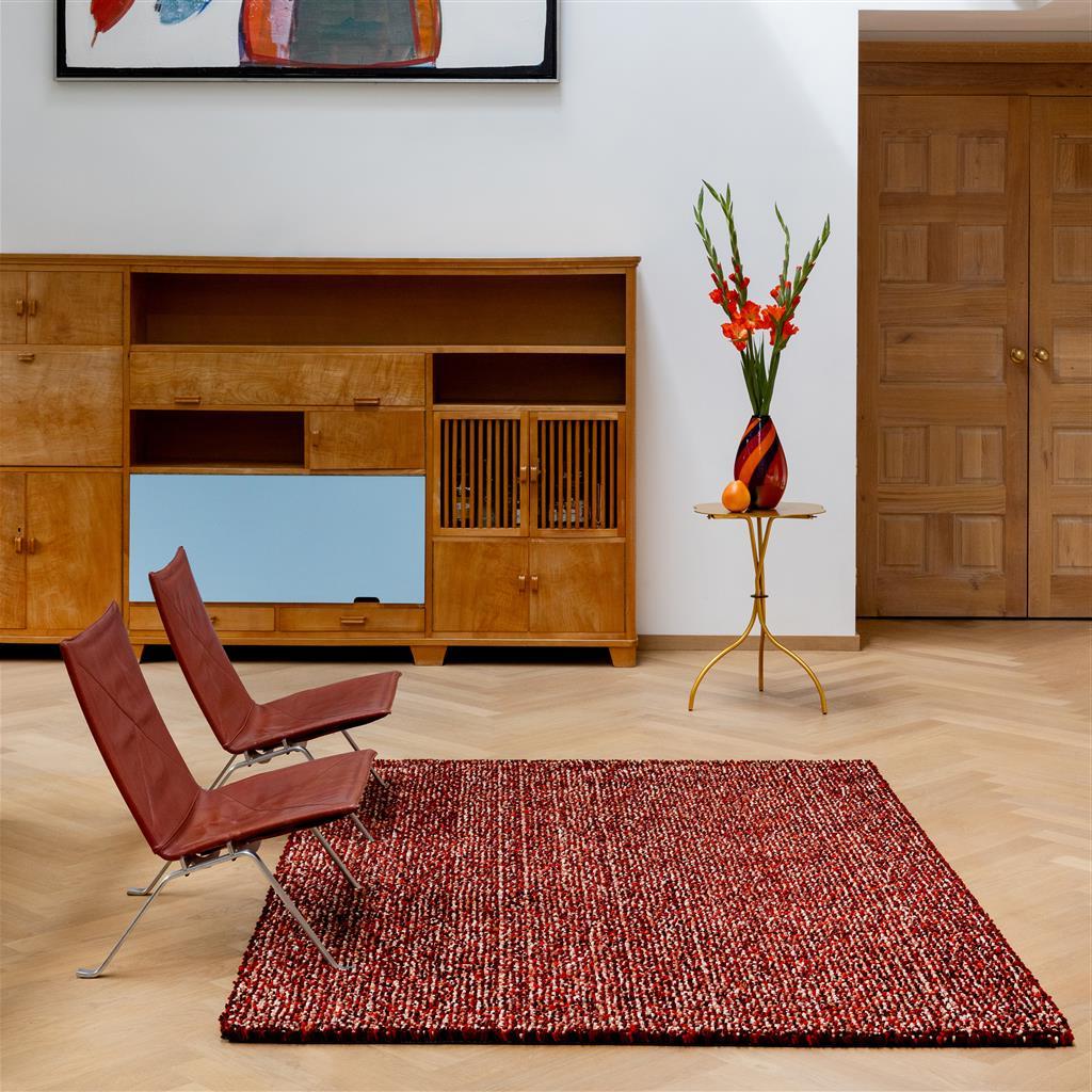 Tapete Shag Feltrado Pop-Art Vermelho | Tamanho: 160 × 230 cm
