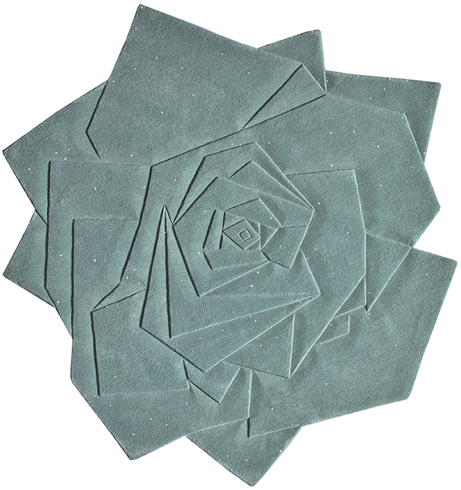 Tapete Rose Flower Indiano Tecido à Mão | Tamanho: 165 × 165 cm