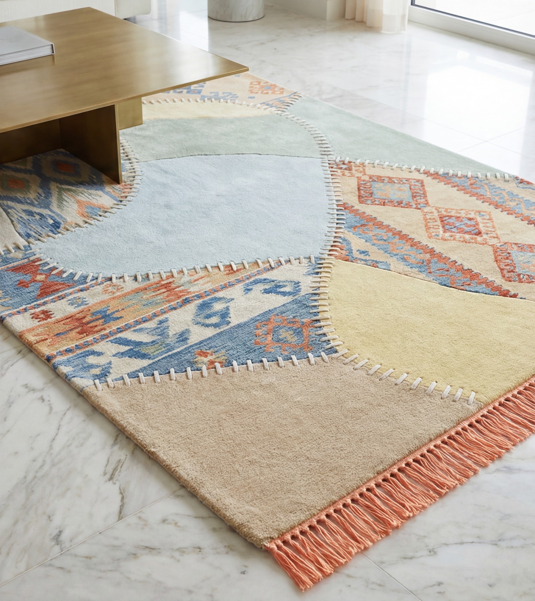 Tapete Patchwork Grid Blue