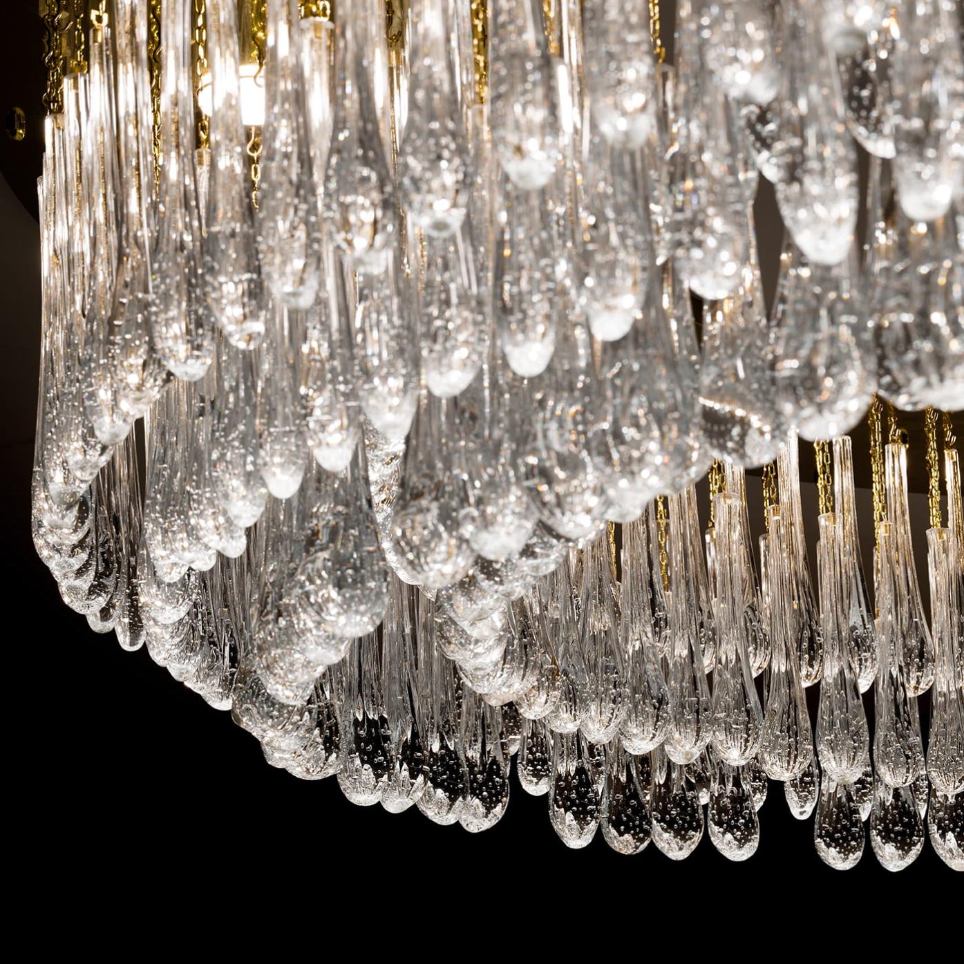 Lustre Oval com Pendentes de Vidro Murano
