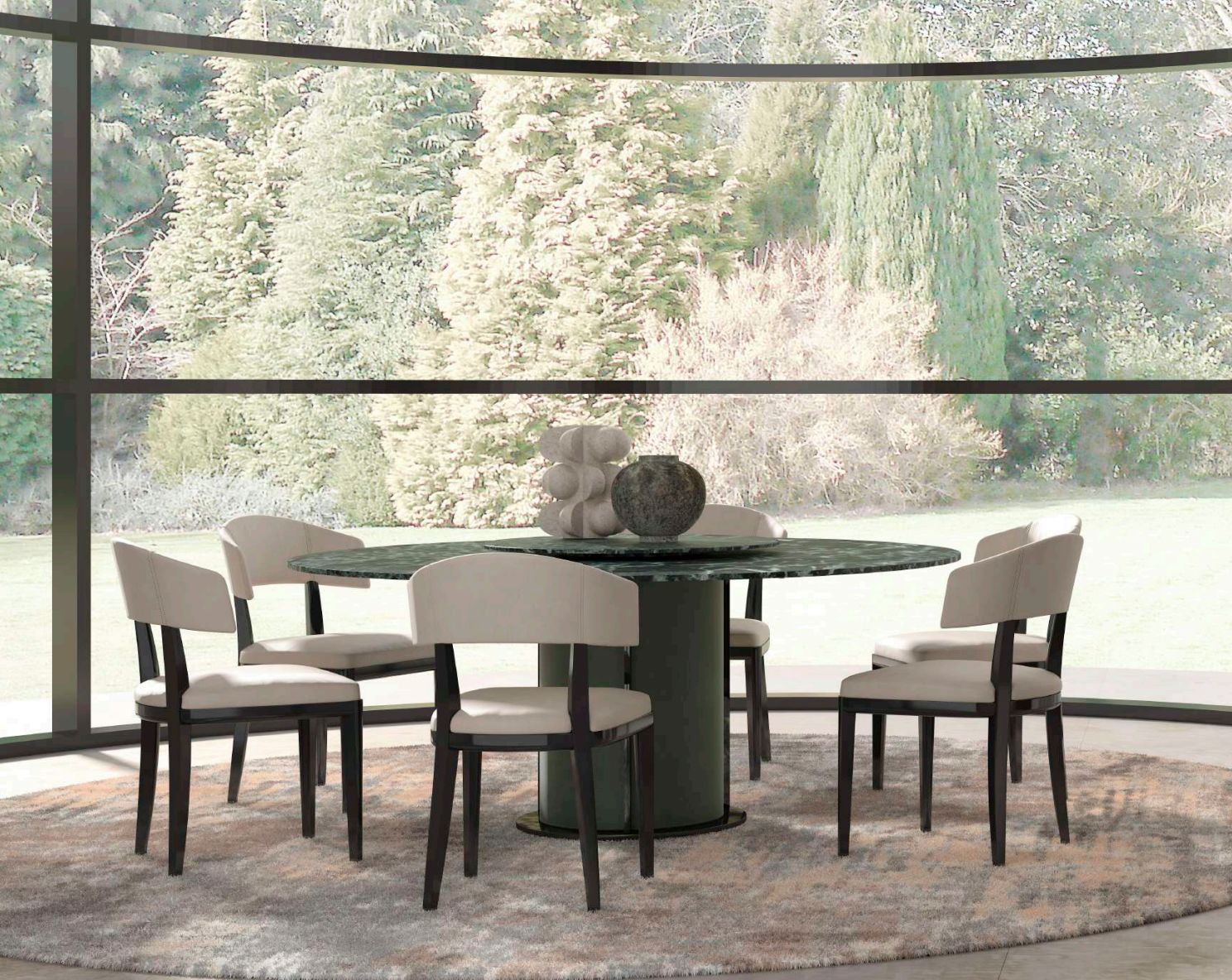 Mesa Redonda em Mármore 180 cm