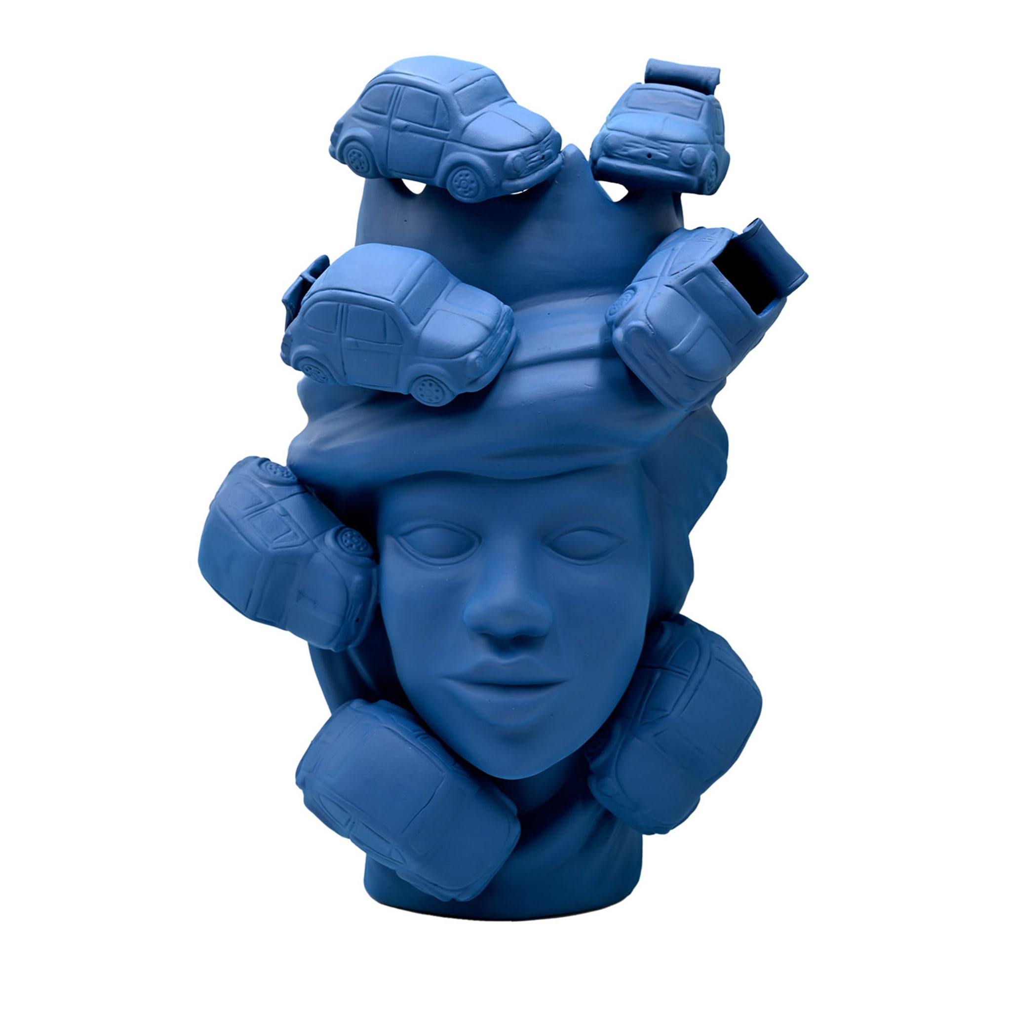 Escultura Moor's Head azul mate