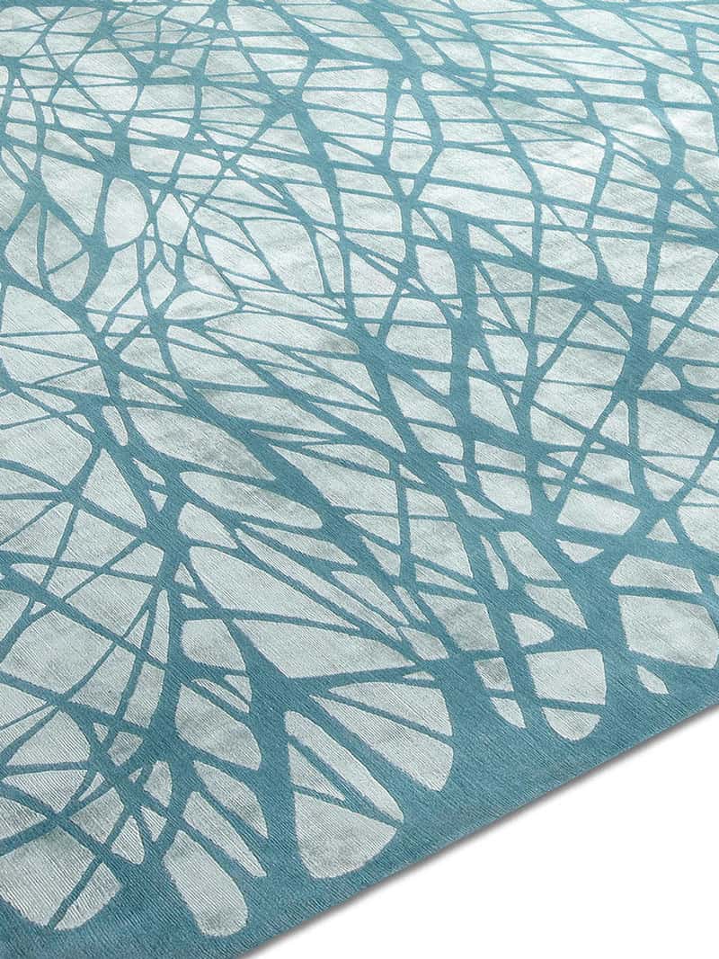 Tapete Dresden Turquesa-Claro Feito à Mão