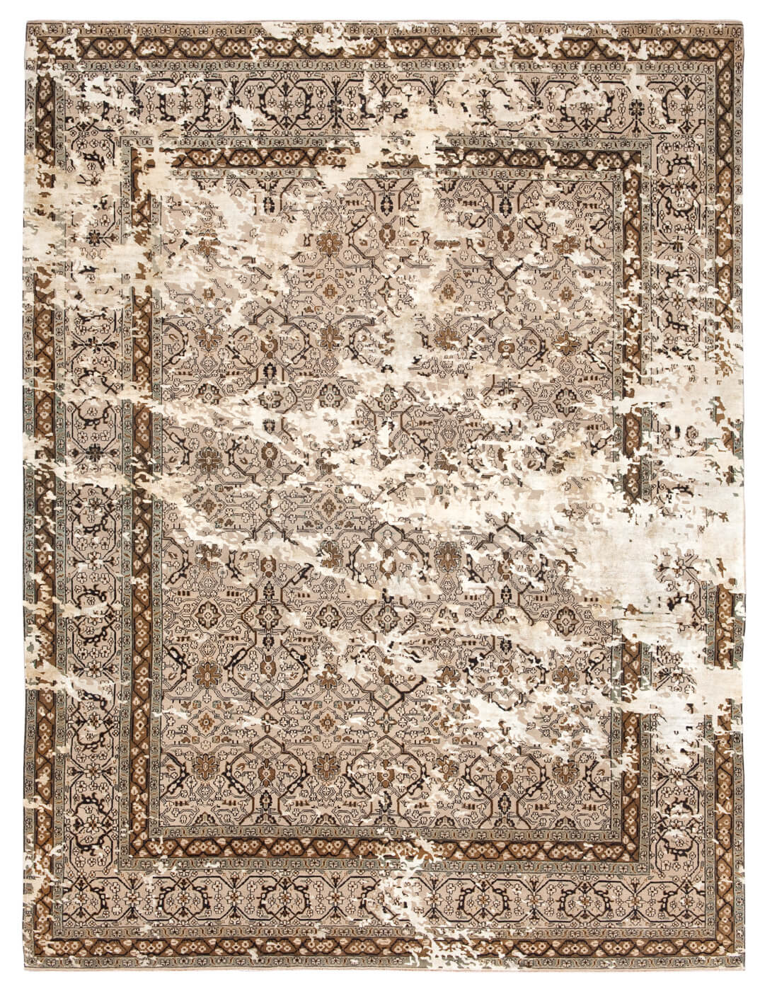 Tapete Tabriz Lexington Sky Cinzento-Camelo Cinzento-Prateado Seda | Tamanho: 250 × 300 cm