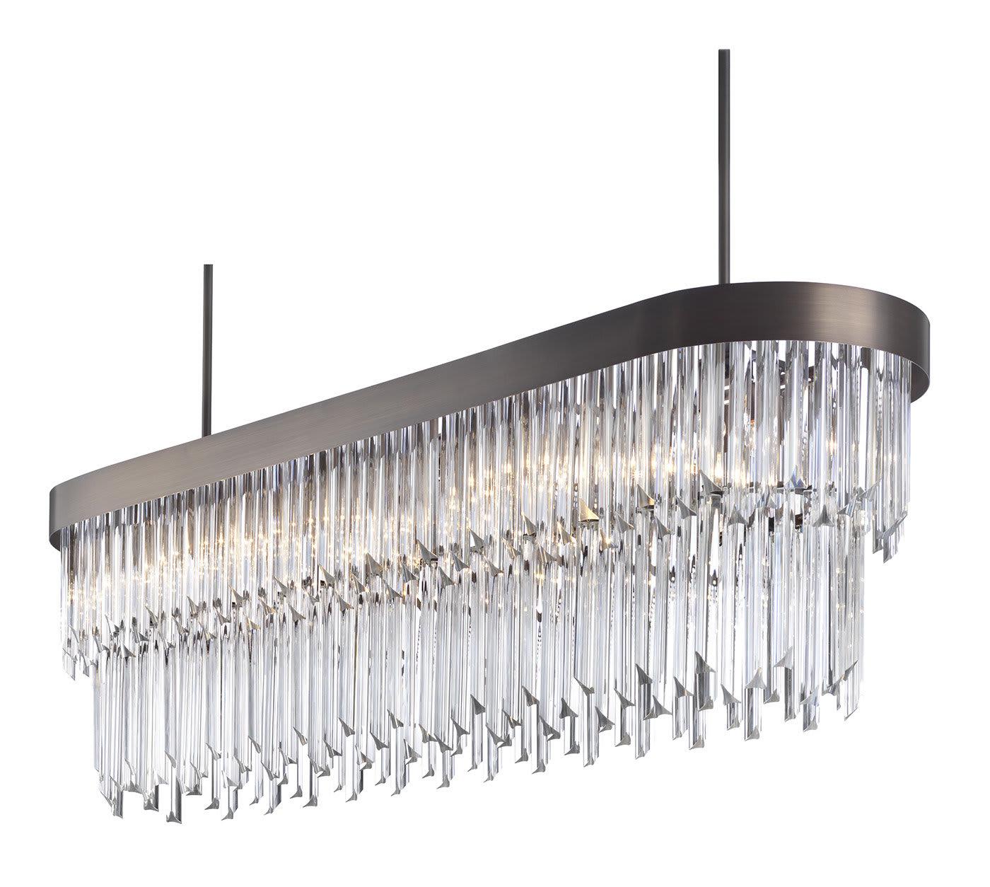 Lustre Oval Moderno em Vidro de Murano