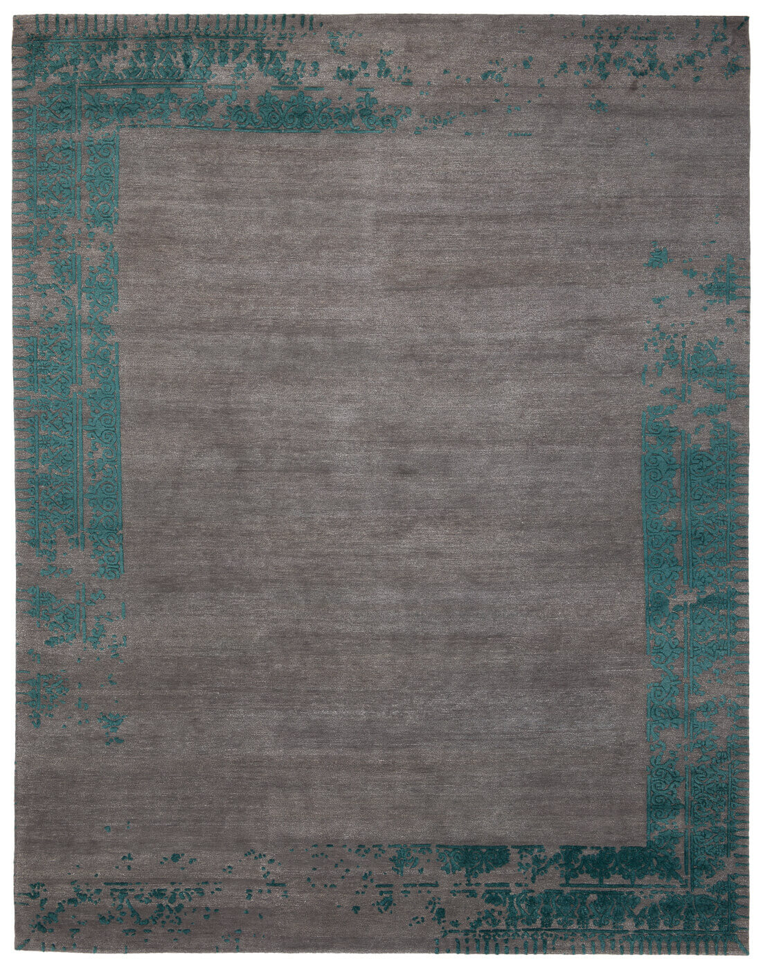 Tapete Ferrara Special Border Cinzento Azul | Tamanho: 450 × 550 cm