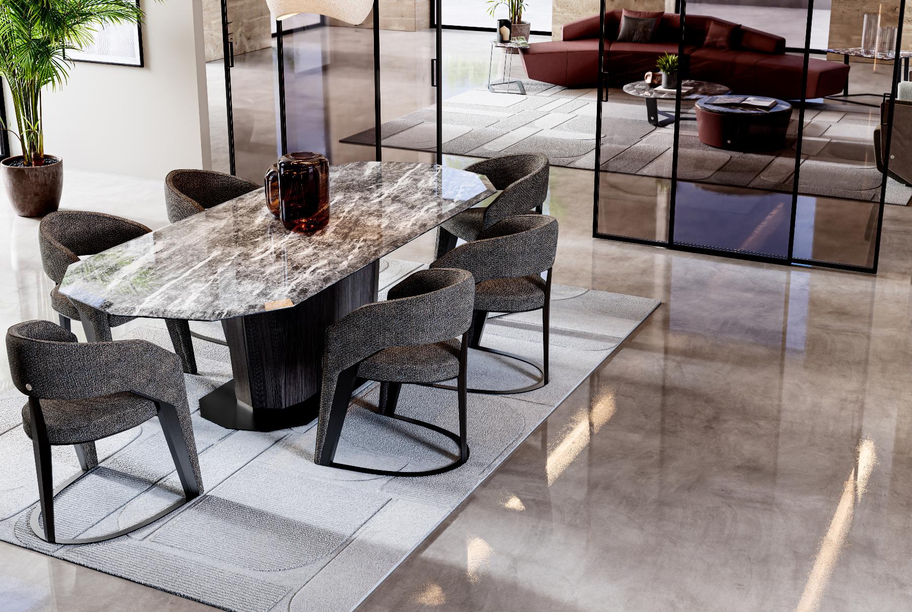 Mesa de Jantar Oval Mizar em Mármore