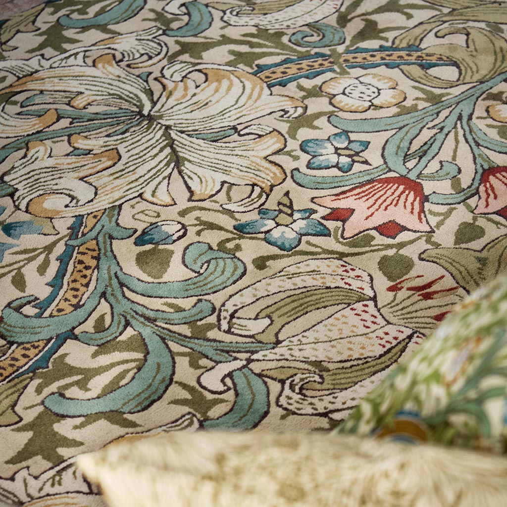 Tapete Golden Lily Green Red