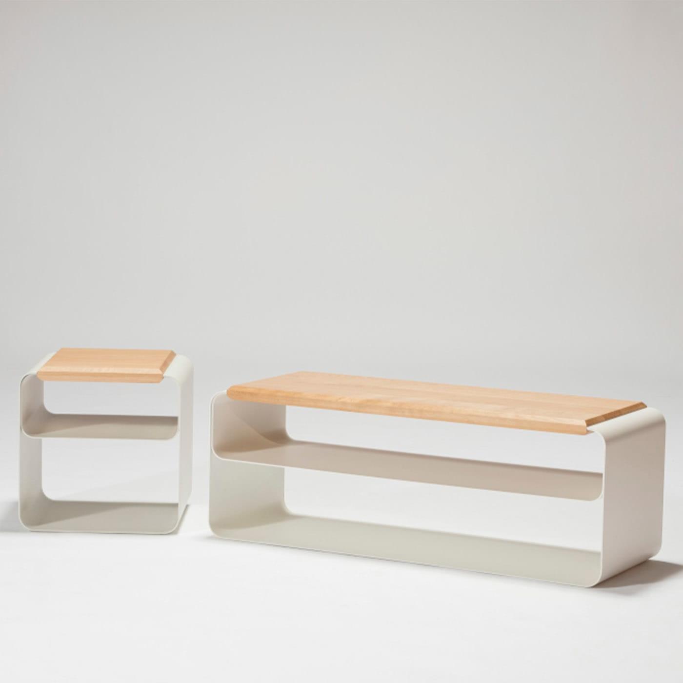 Banco contemporâneo madeira e metal (Var. 2)