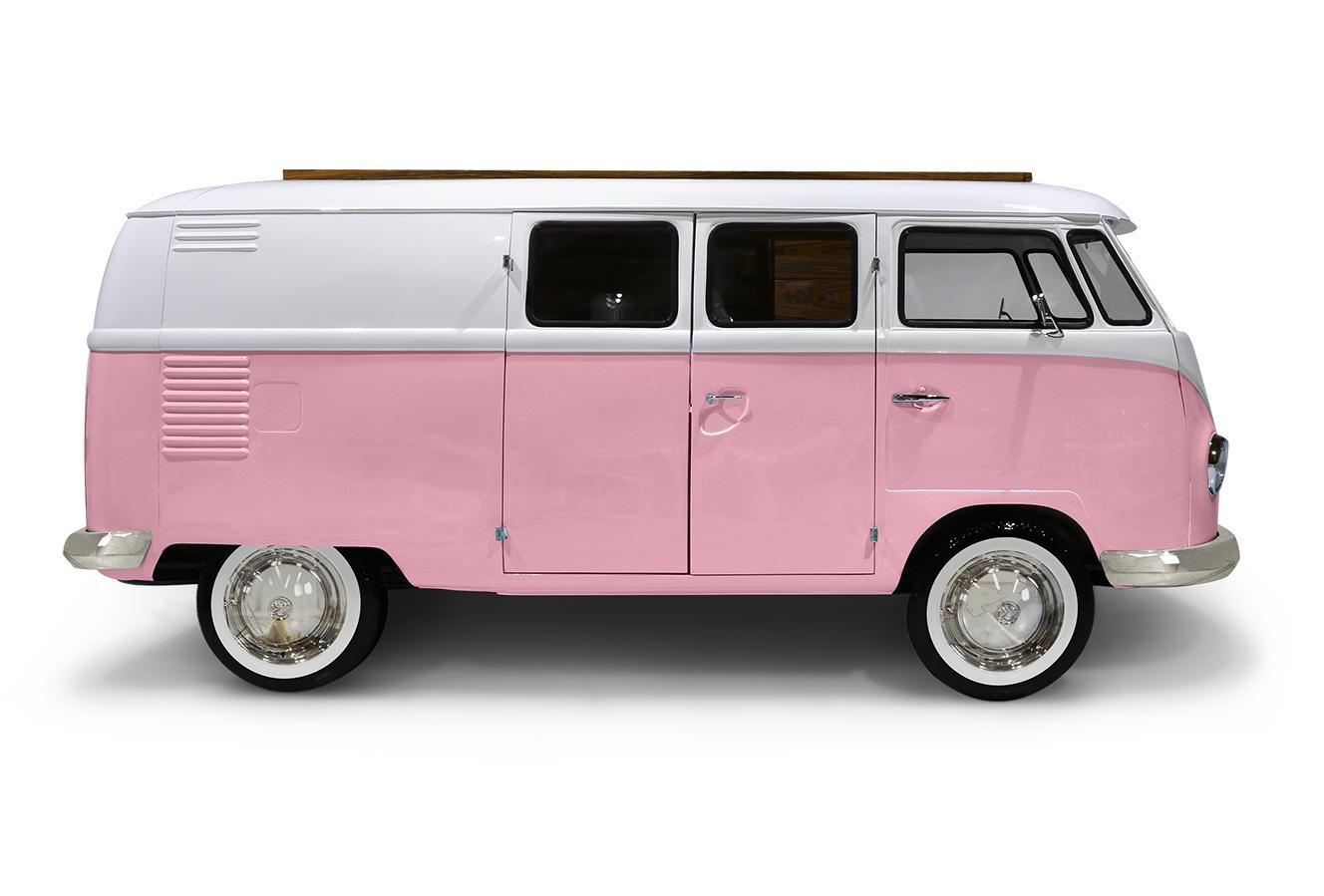Conjunto de quarto caravana do viajante rosa
