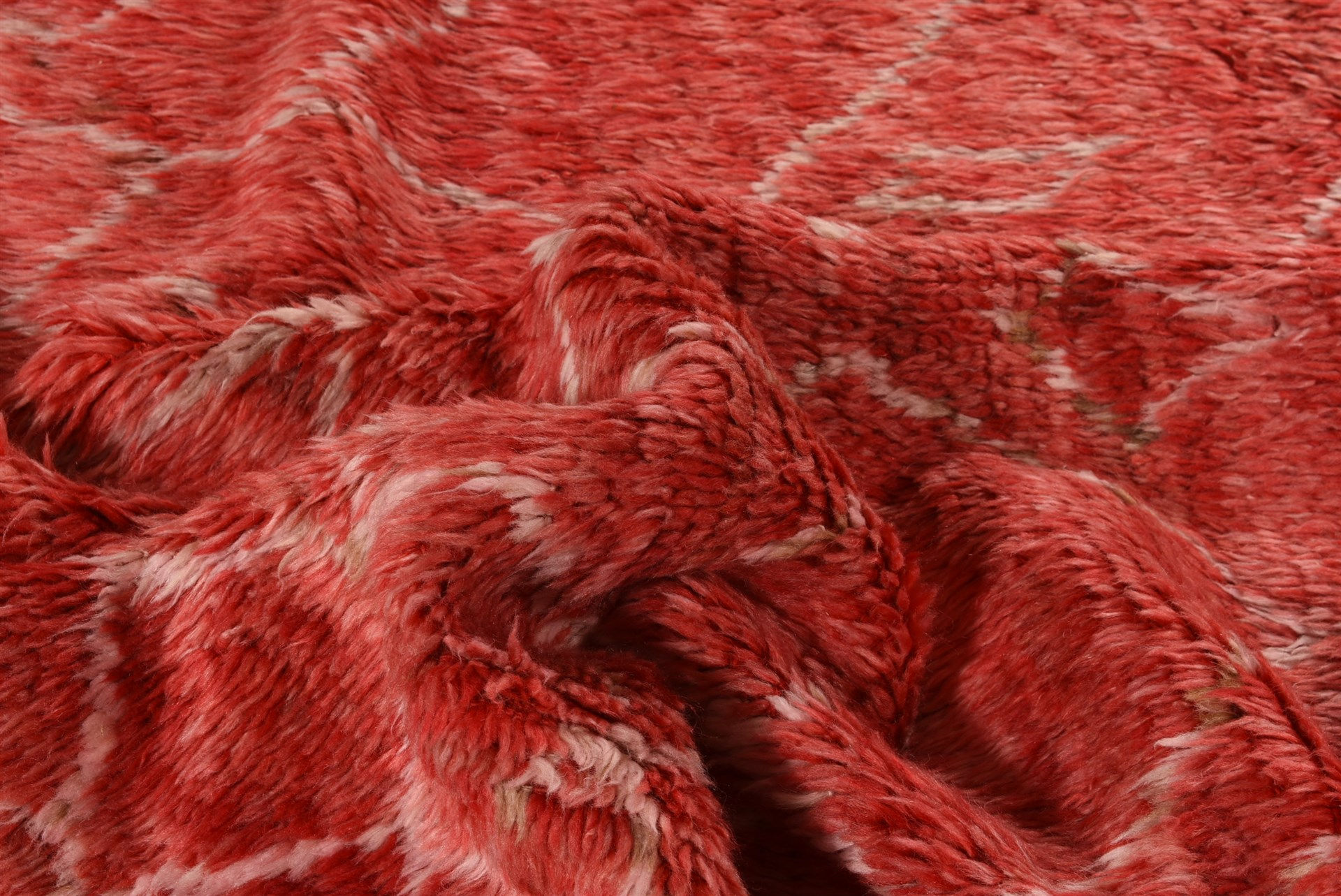 Tapete Berber Vermelho Pelo Alto