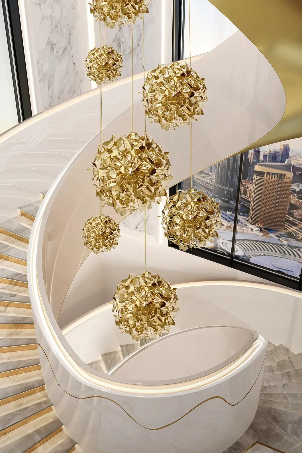 Candeeiro suspenso globo charme real - 1