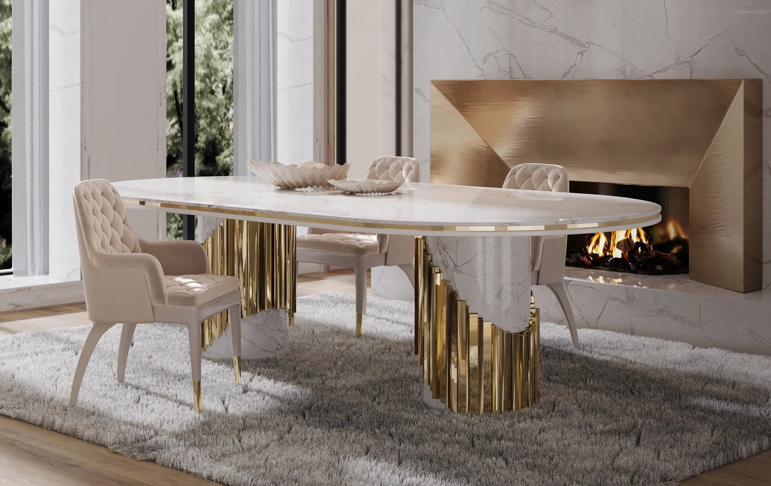 Mesa de Jantar Oval Currents