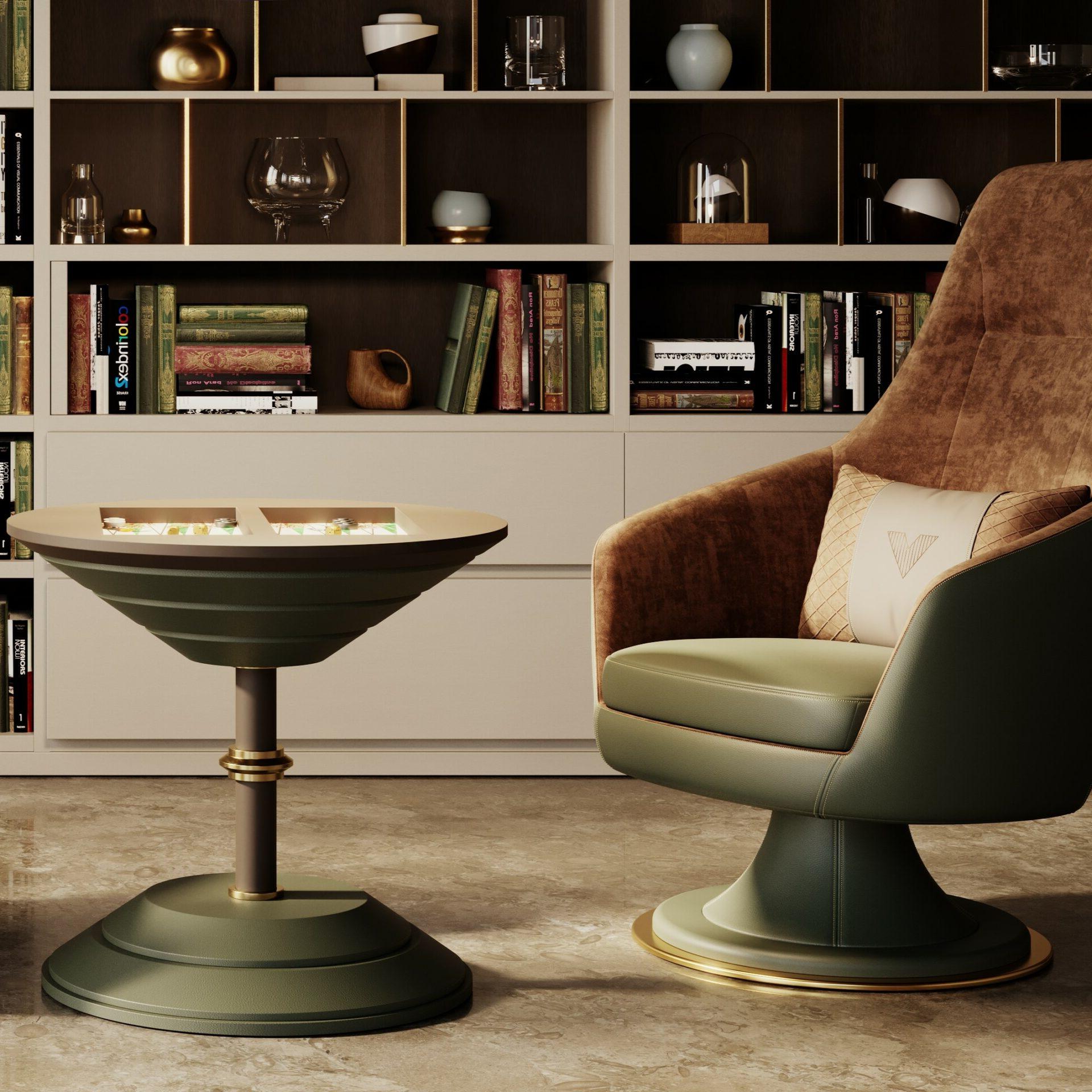 Mesa de Centro Gamão e Xadrez Goemon