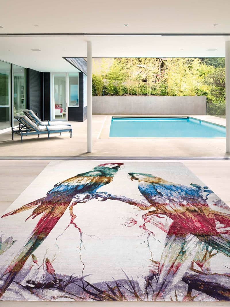 Tapete Two Parrots Tecido à Mão