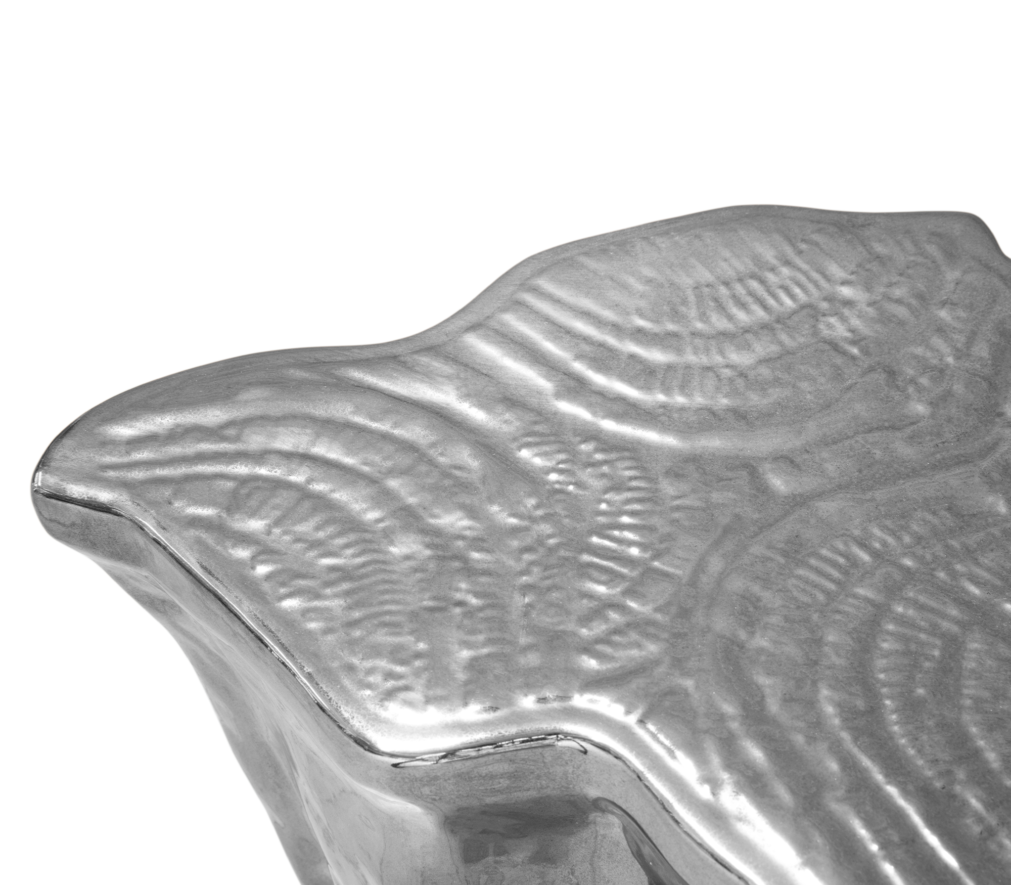 Mesa de Apoio Cerâmica Prateada Horizon