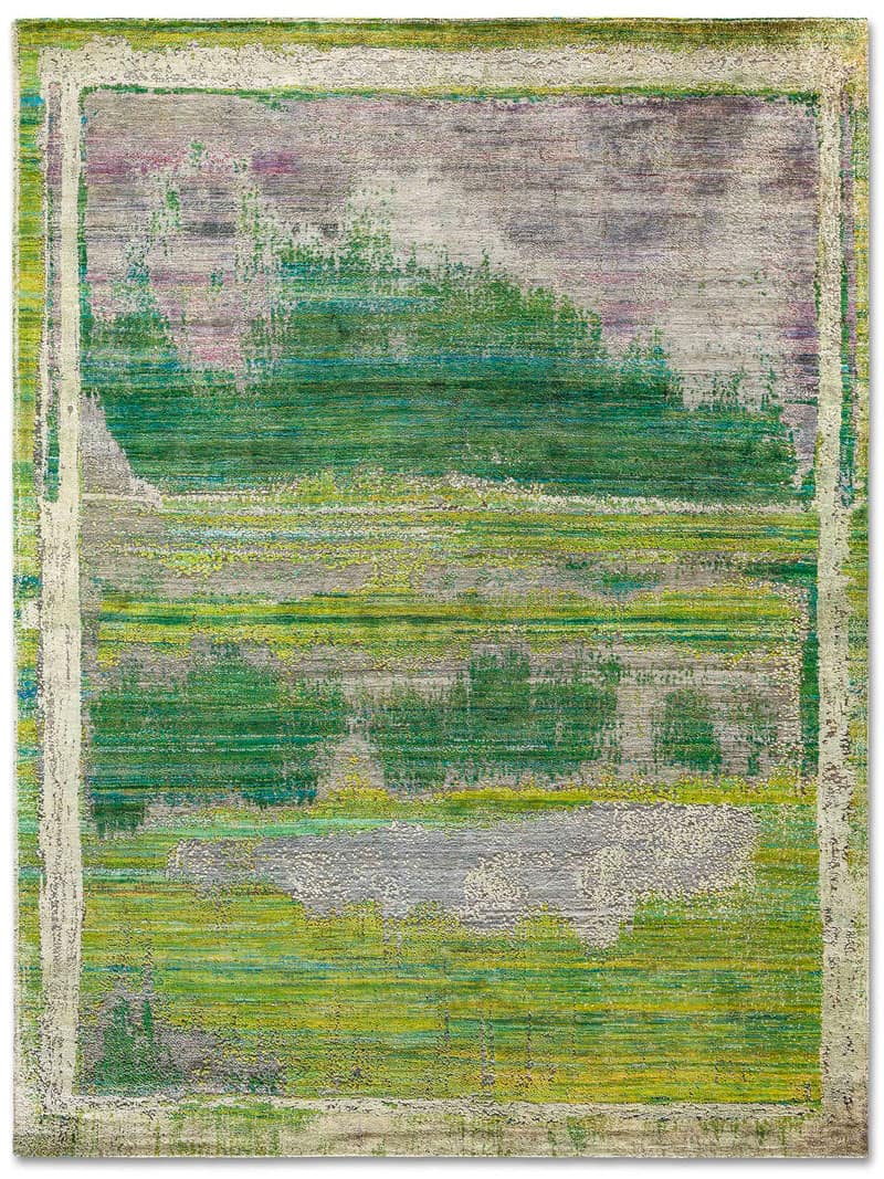 Tapete Green Mix Feito à Mão Luxury