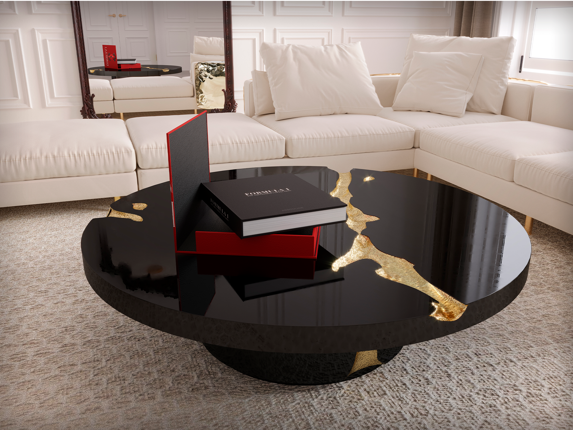 Conjunto 3 Peças Mesa de Centro Dominion Preta