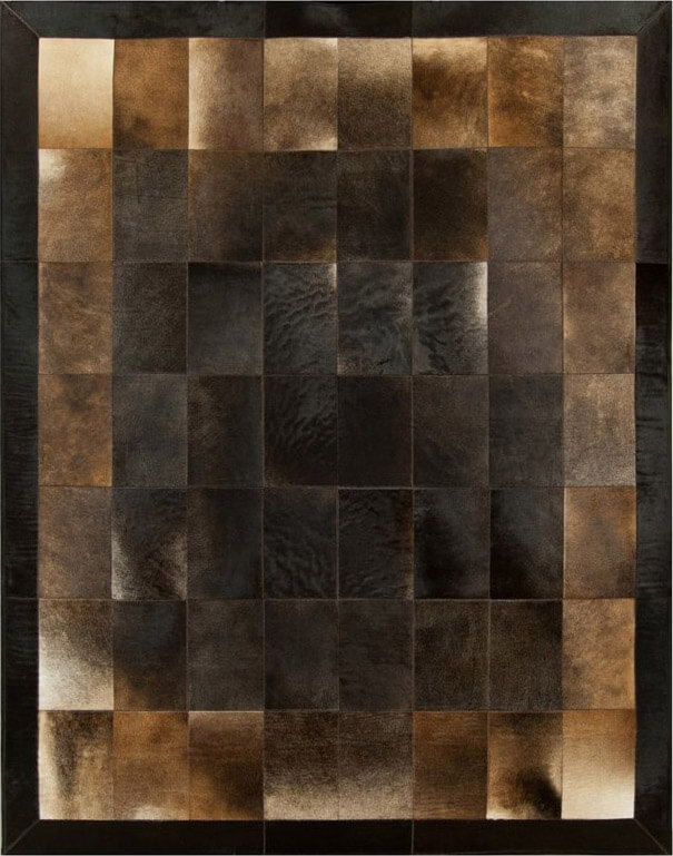 Tapete Pele de Vaca Folhas Tabaco | Tamanho: 120 × 170 cm