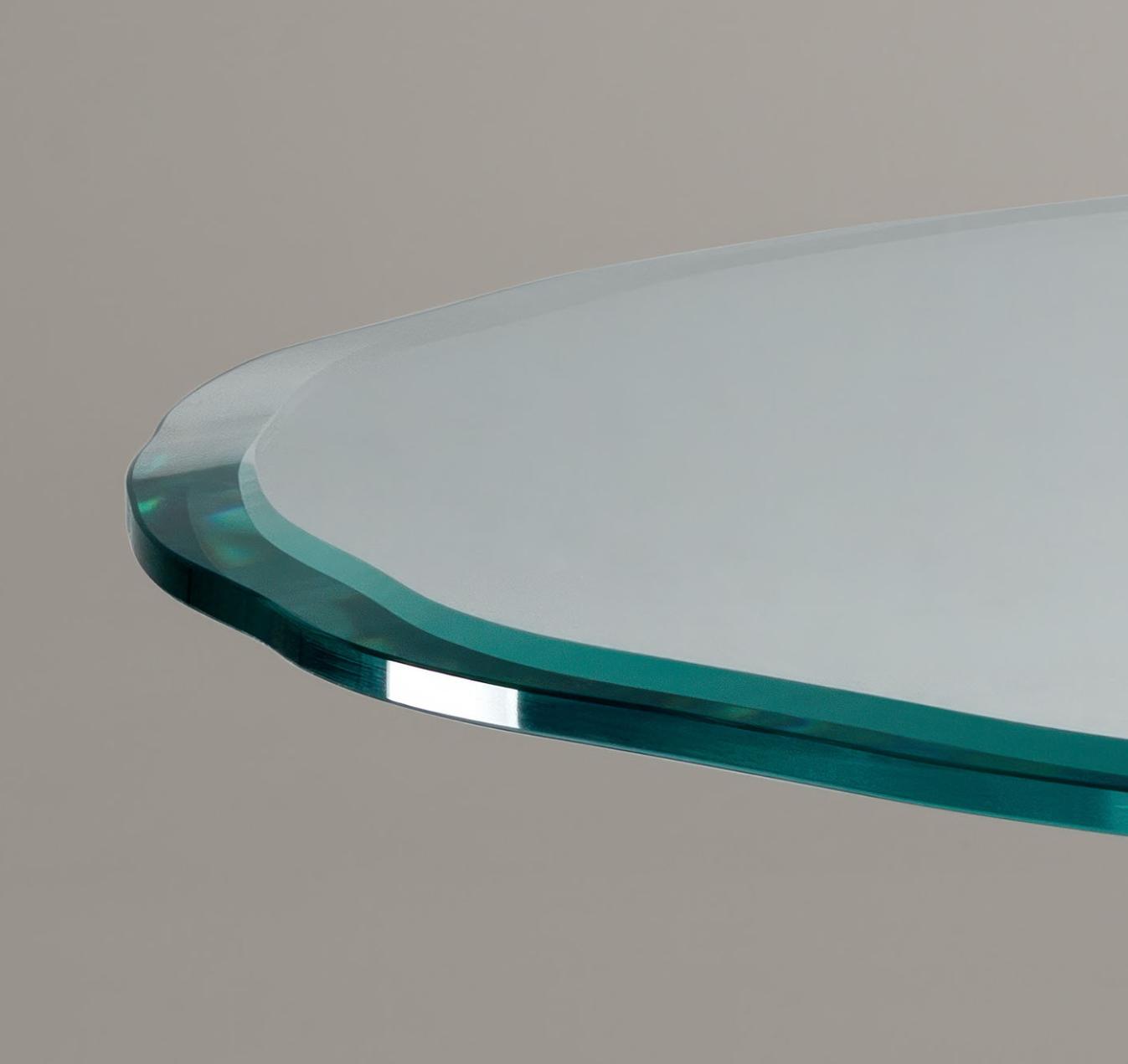 Mesa de Jantar Redonda em Vidro com Pés Escultóricos