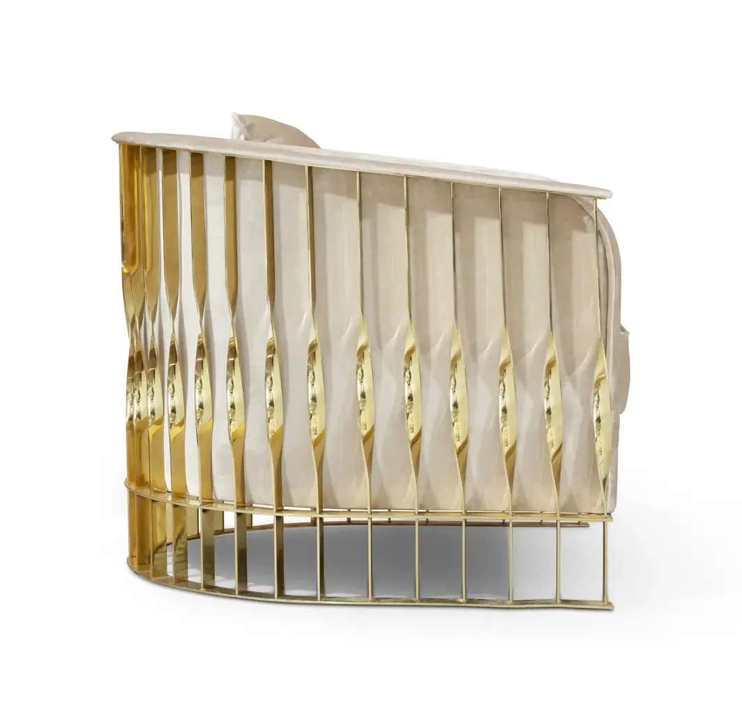 Poltrona Solene Latão Polido