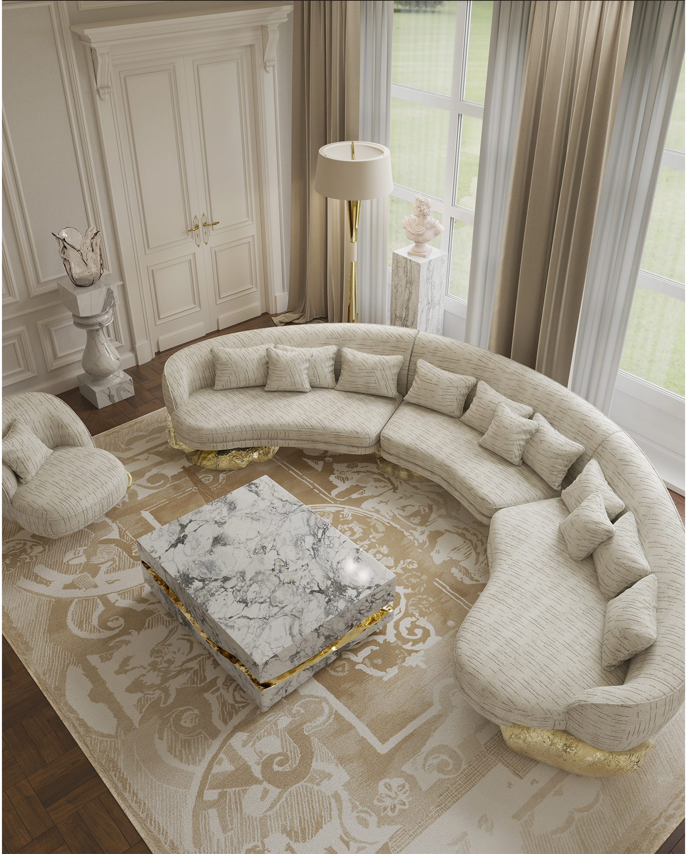 Mesa Boulder Mármore Carrara