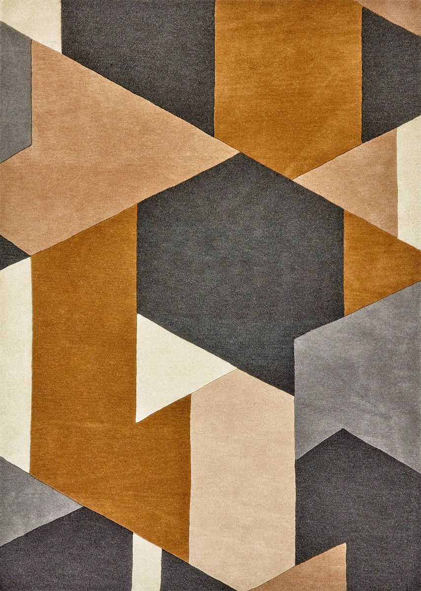 Tapete Popova Caramelo Ardósia Feito à Mão | Tamanho: 200 × 280 cm