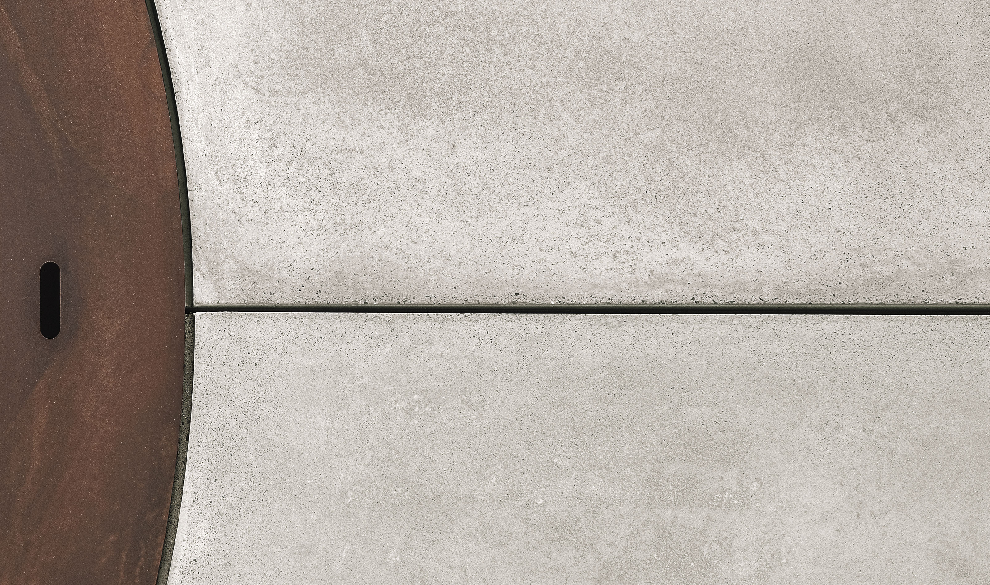 Lareira exterior betão Ercole | Acabamento: Branco | Dimensões: Ø 150 cm
