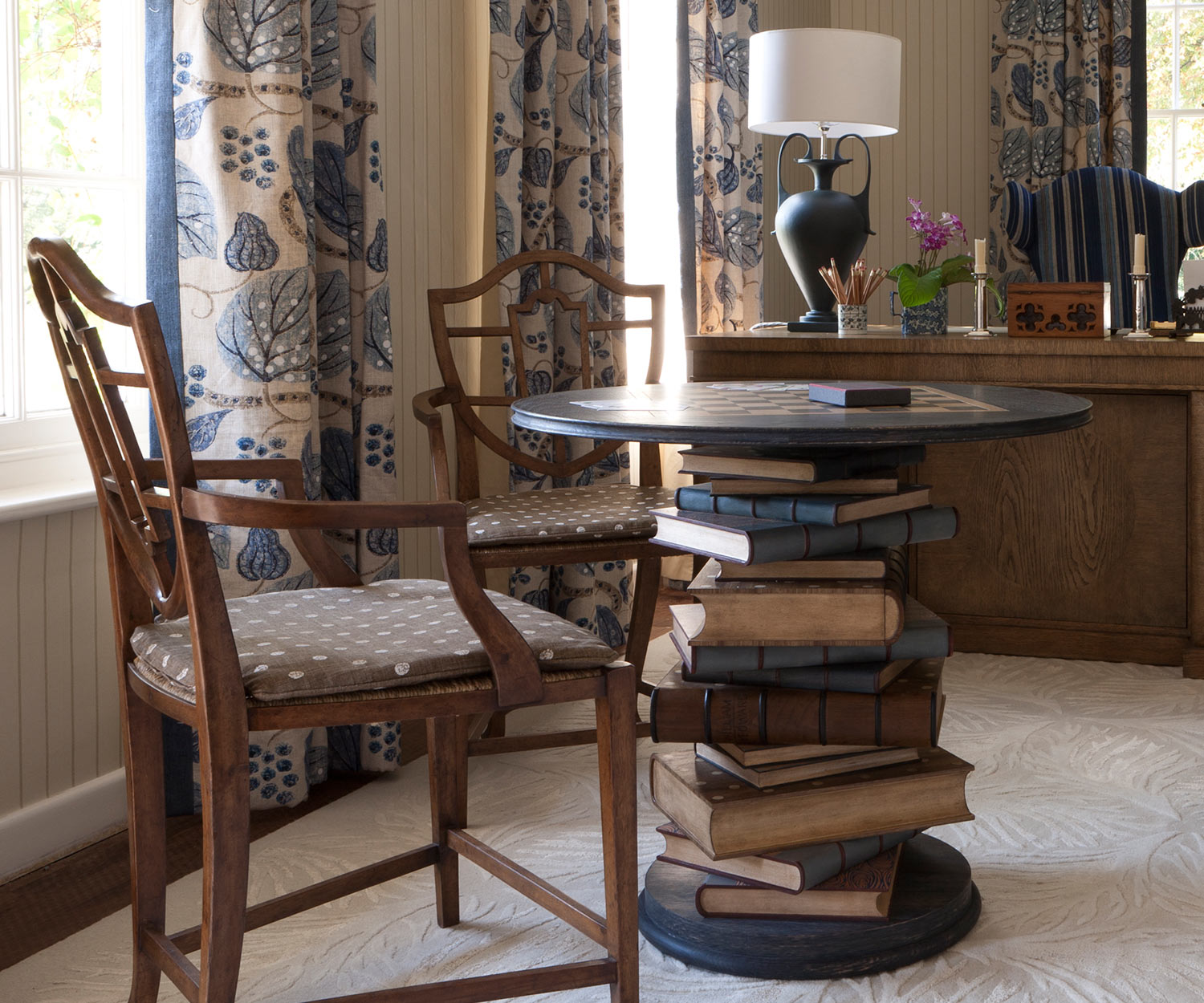 Mesa de Jogos Tenbury Navy Oak