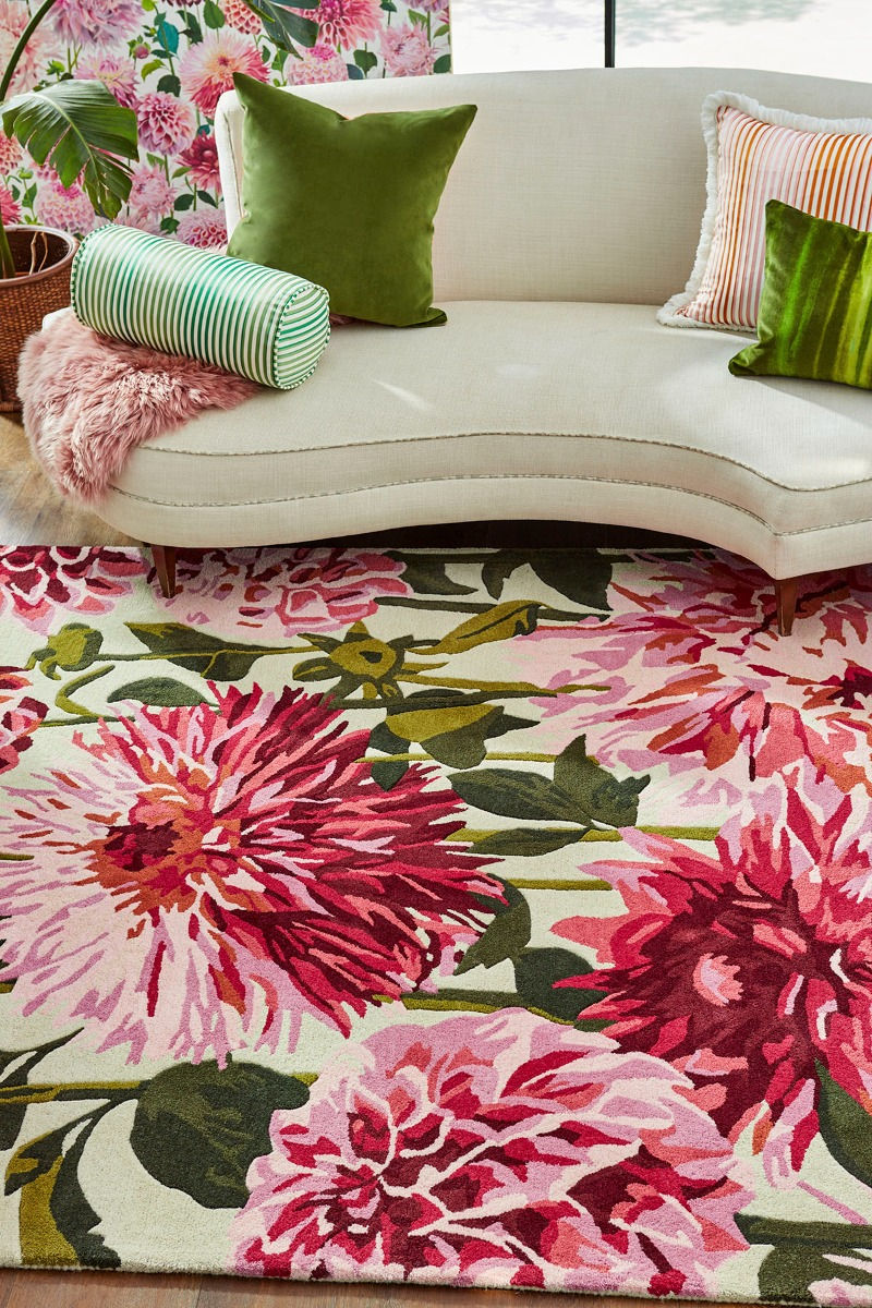 Tapete Dahlia Fúcsia/Palma | Tamanho: 140 × 200 cm