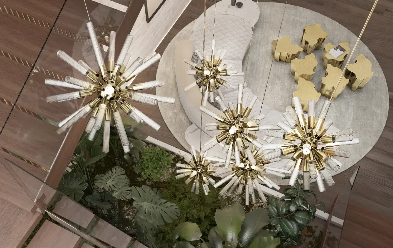 Candeeiro suspenso Sputnik cascata