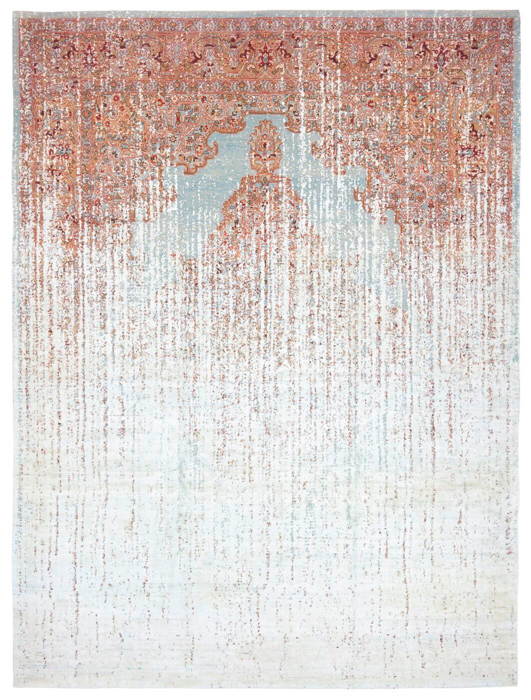 Tapete Tabriz Fashion Vendetta Azul-Bebé Seda | Tamanho: 300 × 400 cm