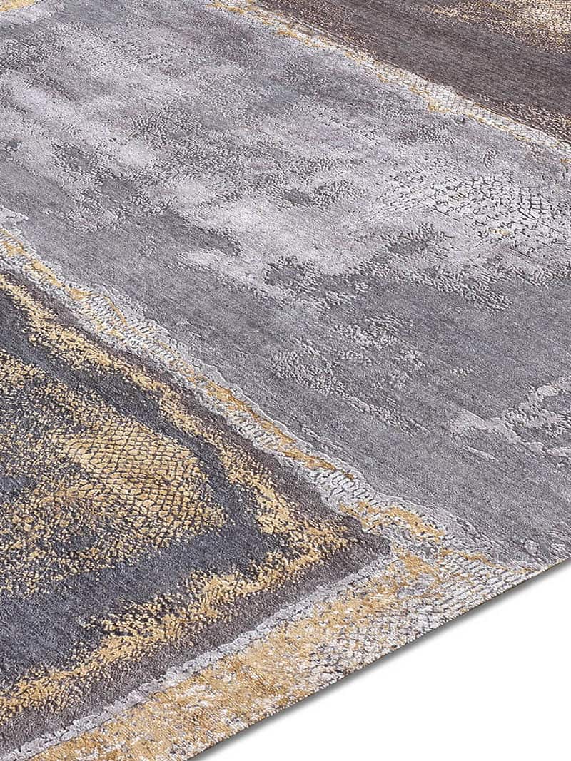 Tapete Gold Silver Tecido à Mão | Tamanho: 122 × 183 cm