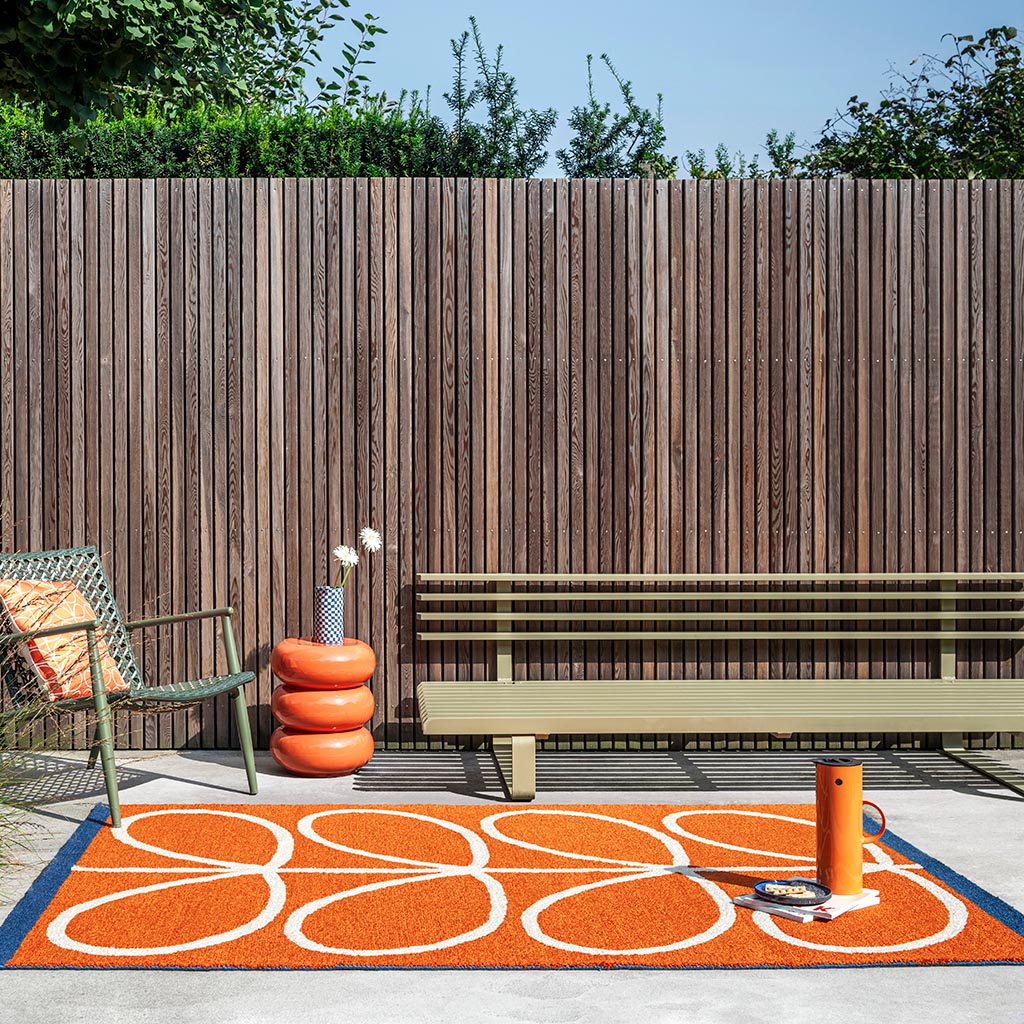 Tapete Exterior Linear Stem Laranja | Tamanho: 160 × 230 cm