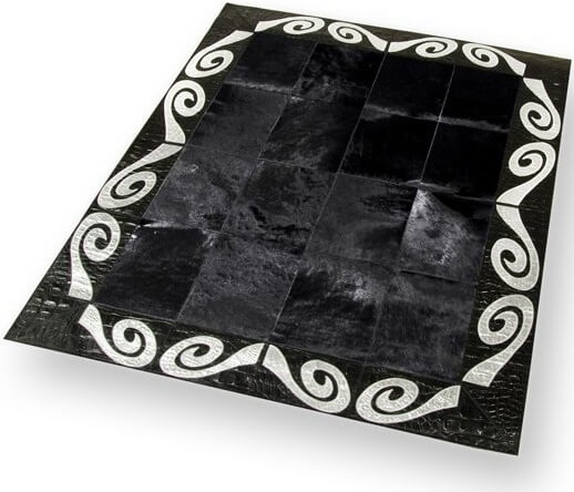 Tapete Pele de Vaca Preto e Prata | Tamanho: 220 × 320 cm