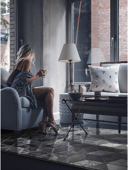 Tapete Geométrico Cinzento