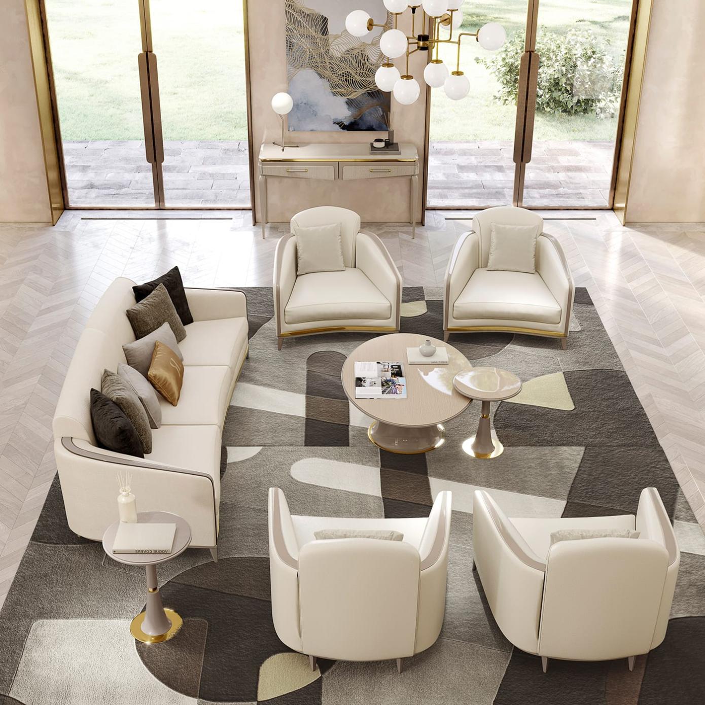 Sofá Bege 3 Lugares Elegance | Configuração: Sem almofadas