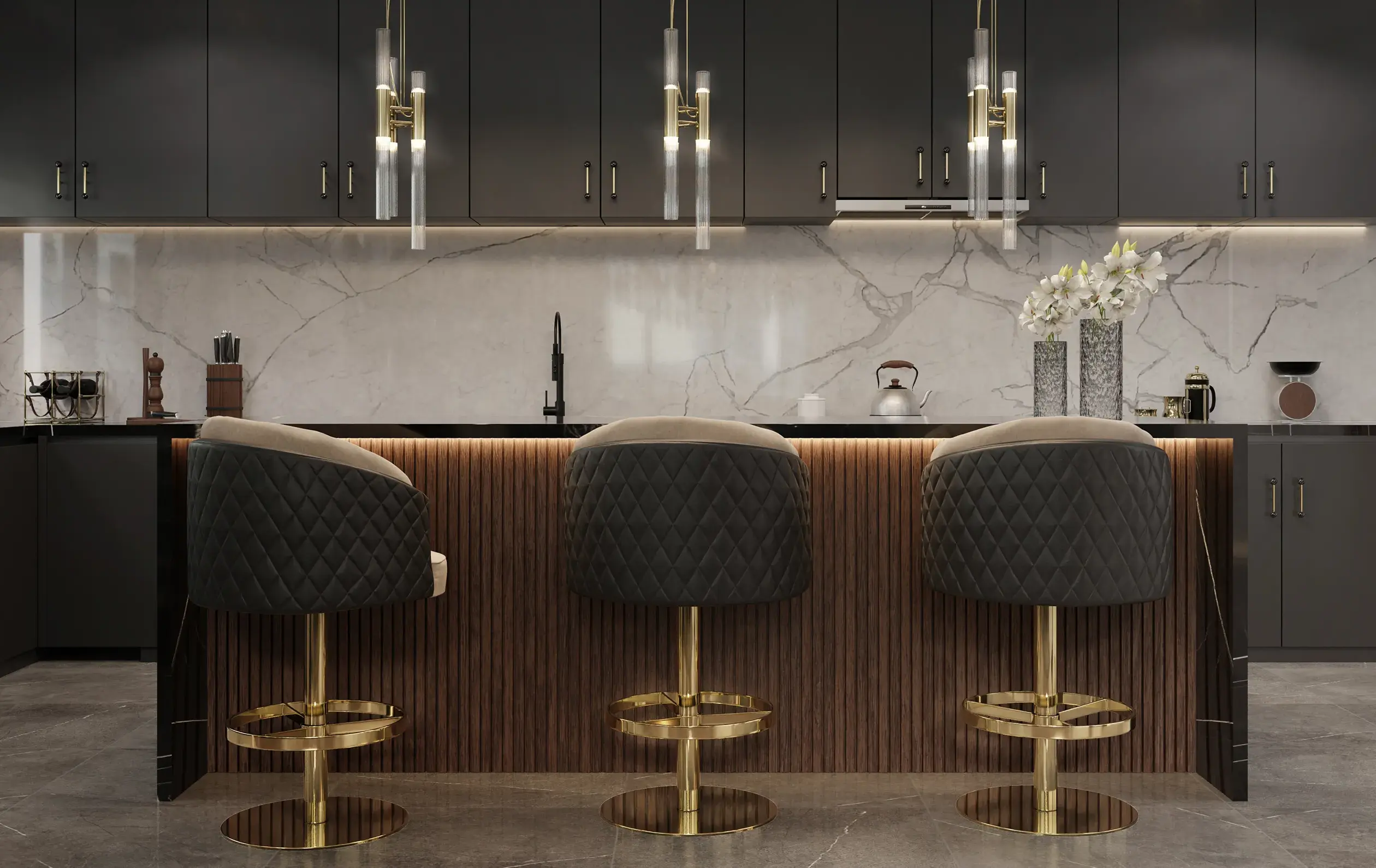 Cadeira bar giratória luxo - 4