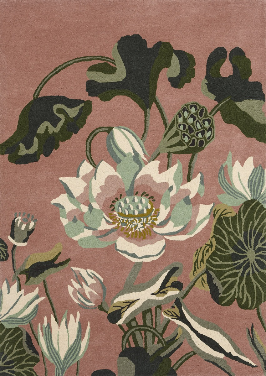 Tapete Waterlily Rosa Empoeirado | Tamanho: 200 × 280 cm