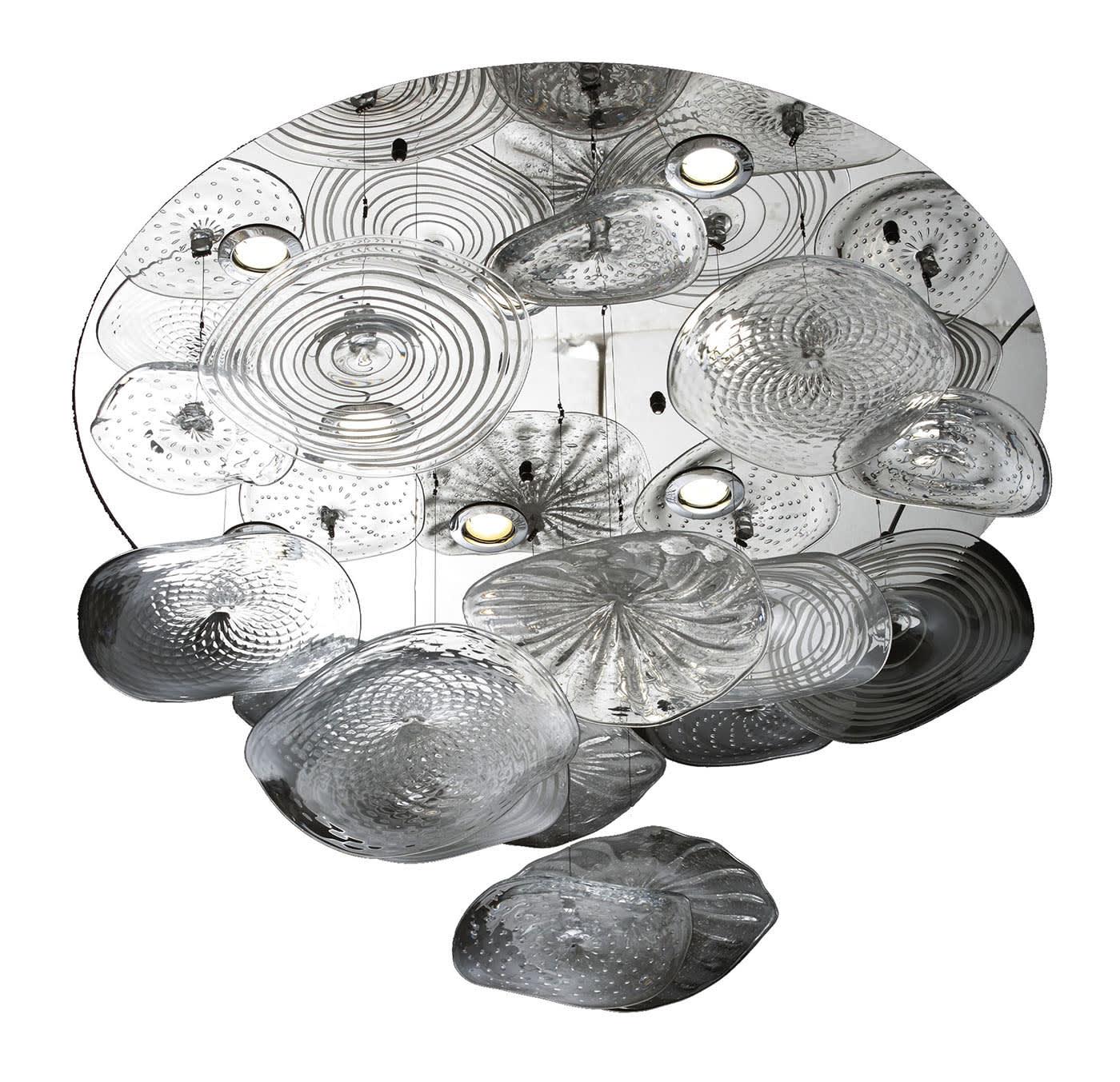 Lustre com Flores de Vidro de Murano