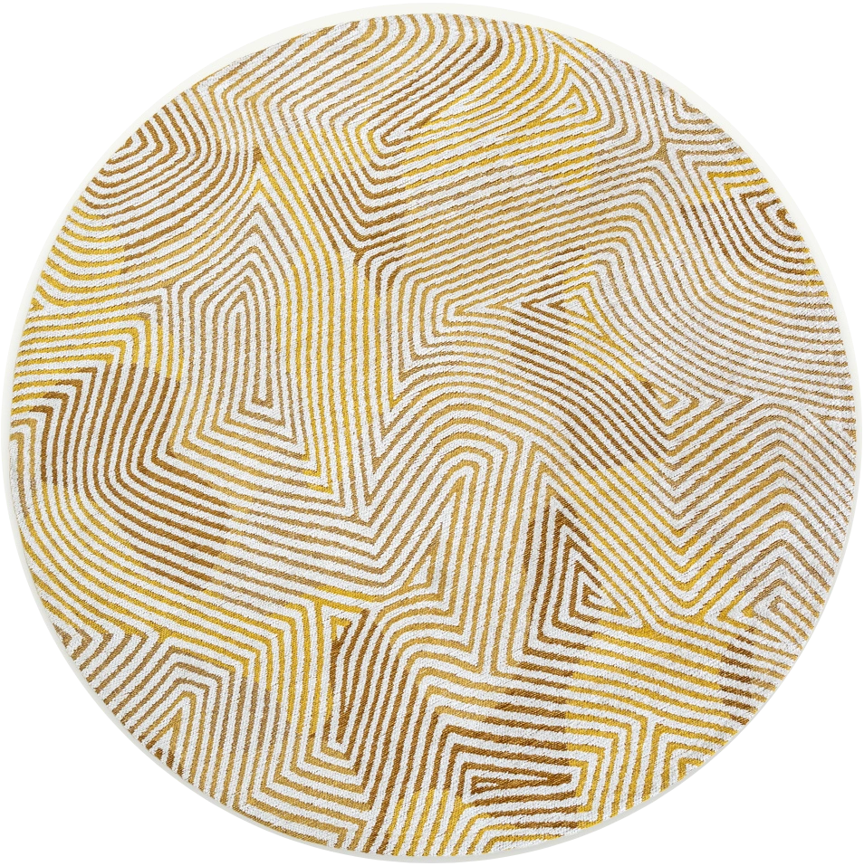 Tapete Yellow Hippy 9799 Redondo | Tamanho: Ø 140 cm