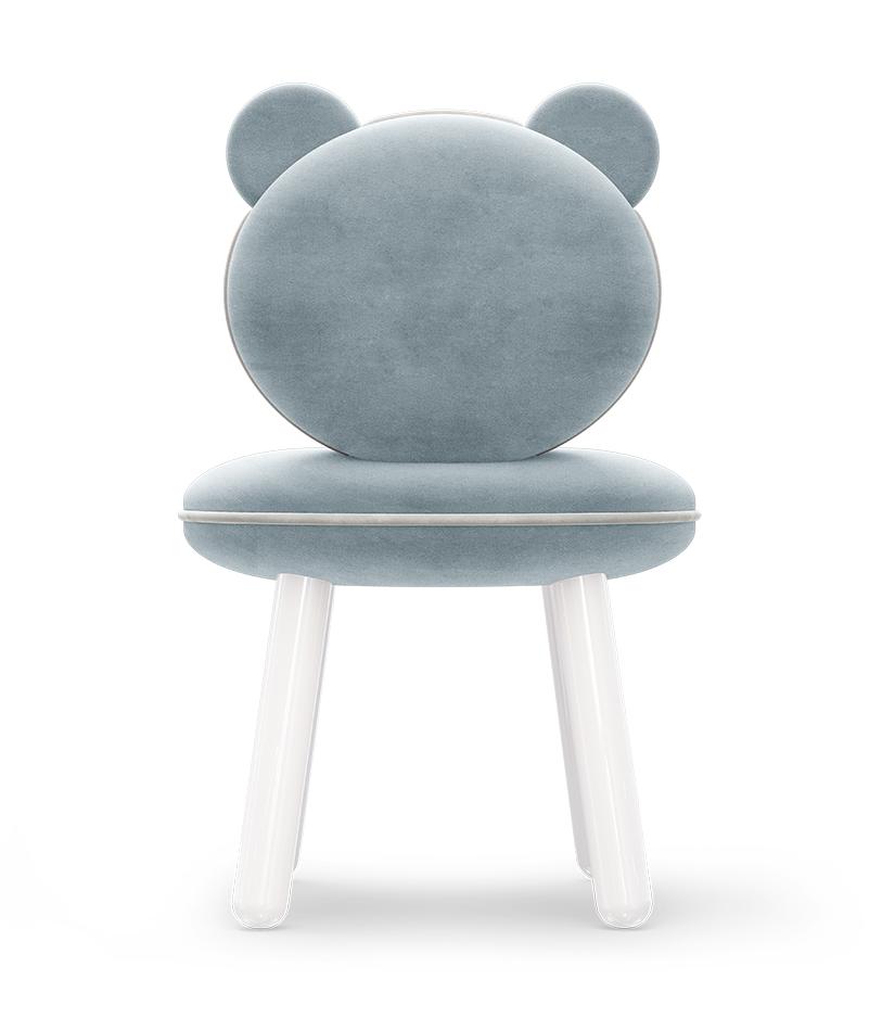 Cadeira infantil Fluffy Bear azul-claro