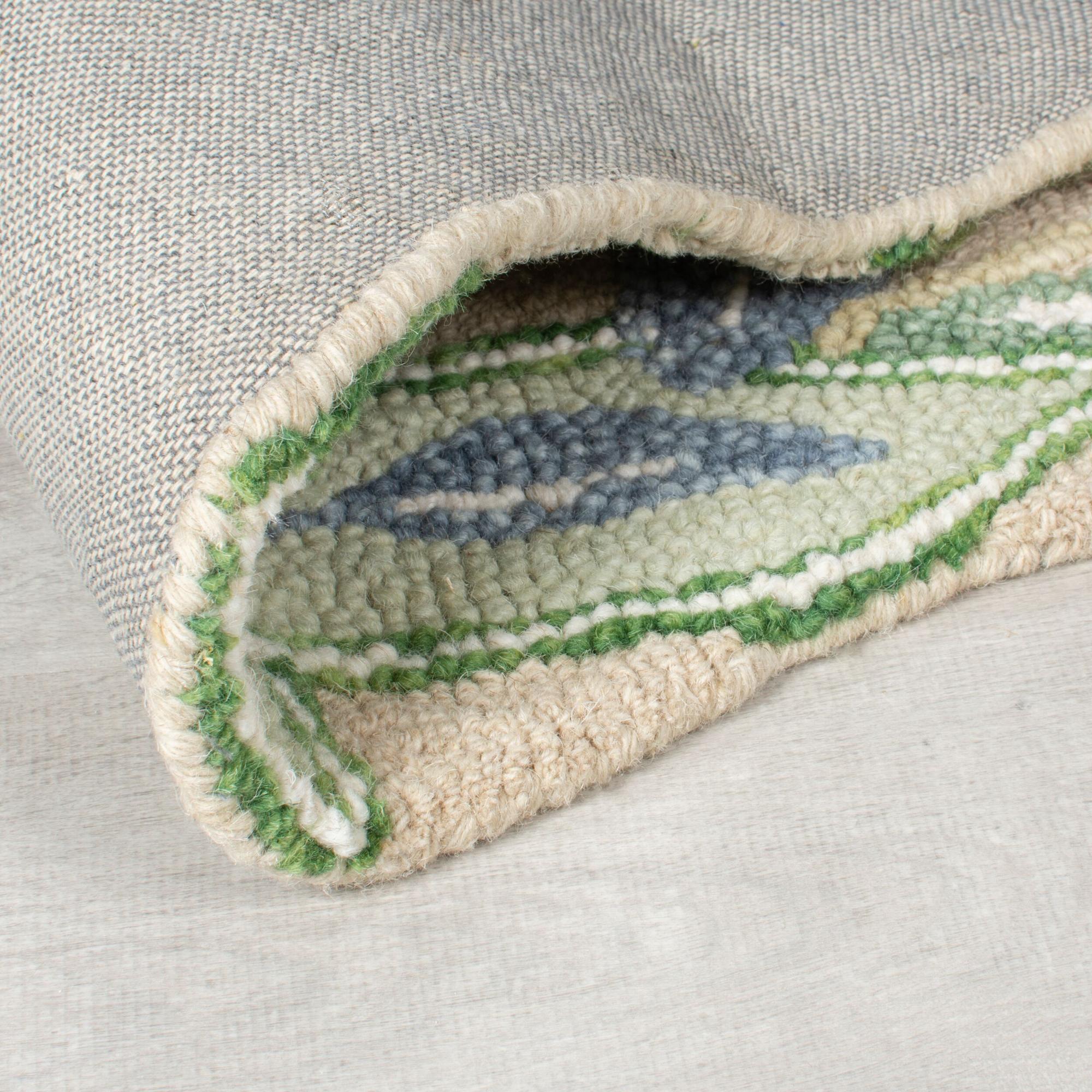 Passadeira Floral de Forma Orgânica Verde