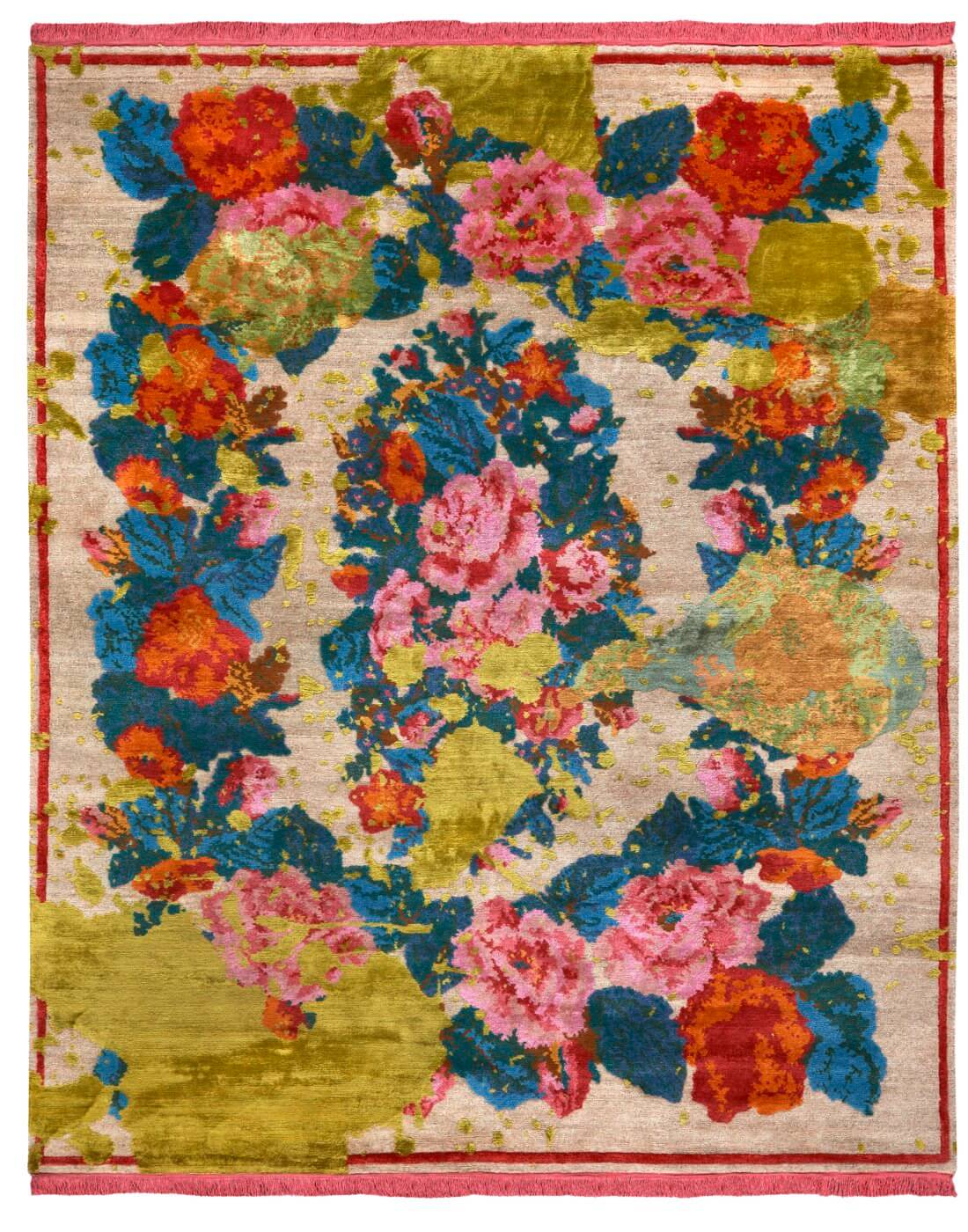 Tapete Janka Splashed Bege Verde