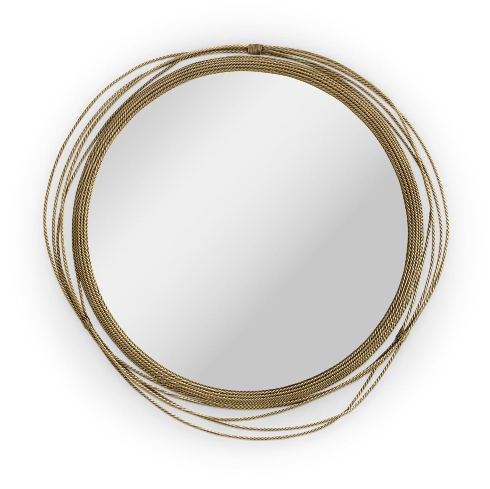 Espelho de parede redondo em latão