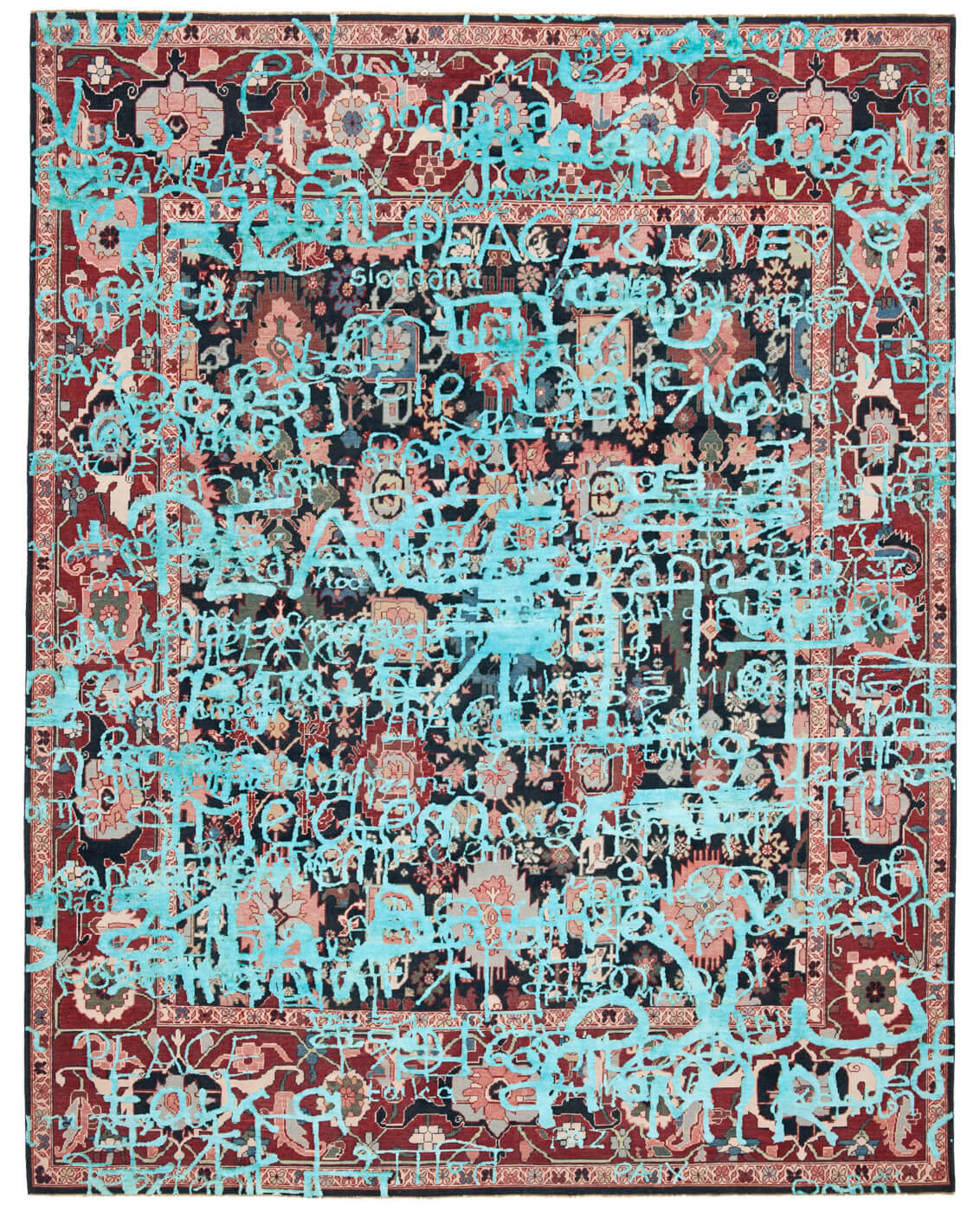 Tapete Seda Bidjar Waterloo Peace Preto Phirozzi | Tamanho: 250 × 300 cm