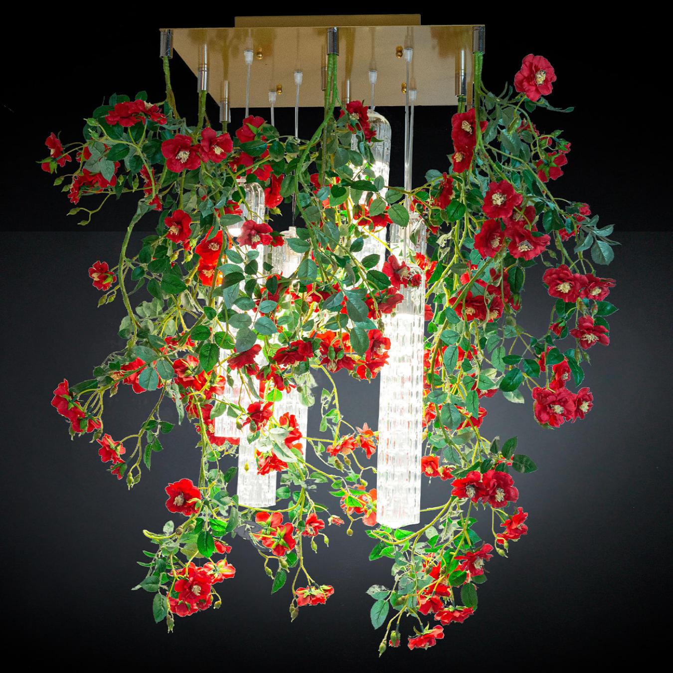 Lustre Quadrado Red Roses